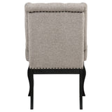 Phelps Tan Distressed Noir Upholstered Dining Arm Chair (Set of 2) by Coaster at Eve Furniture