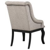 Phelps Tan Distressed Noir Upholstered Dining Arm Chair (Set of 2) by Coaster at Eve Furniture