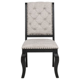 Phelps Tan Distressed Noir Upholstered Dining Side Chair (Set of 2) by Coaster at Eve Furniture