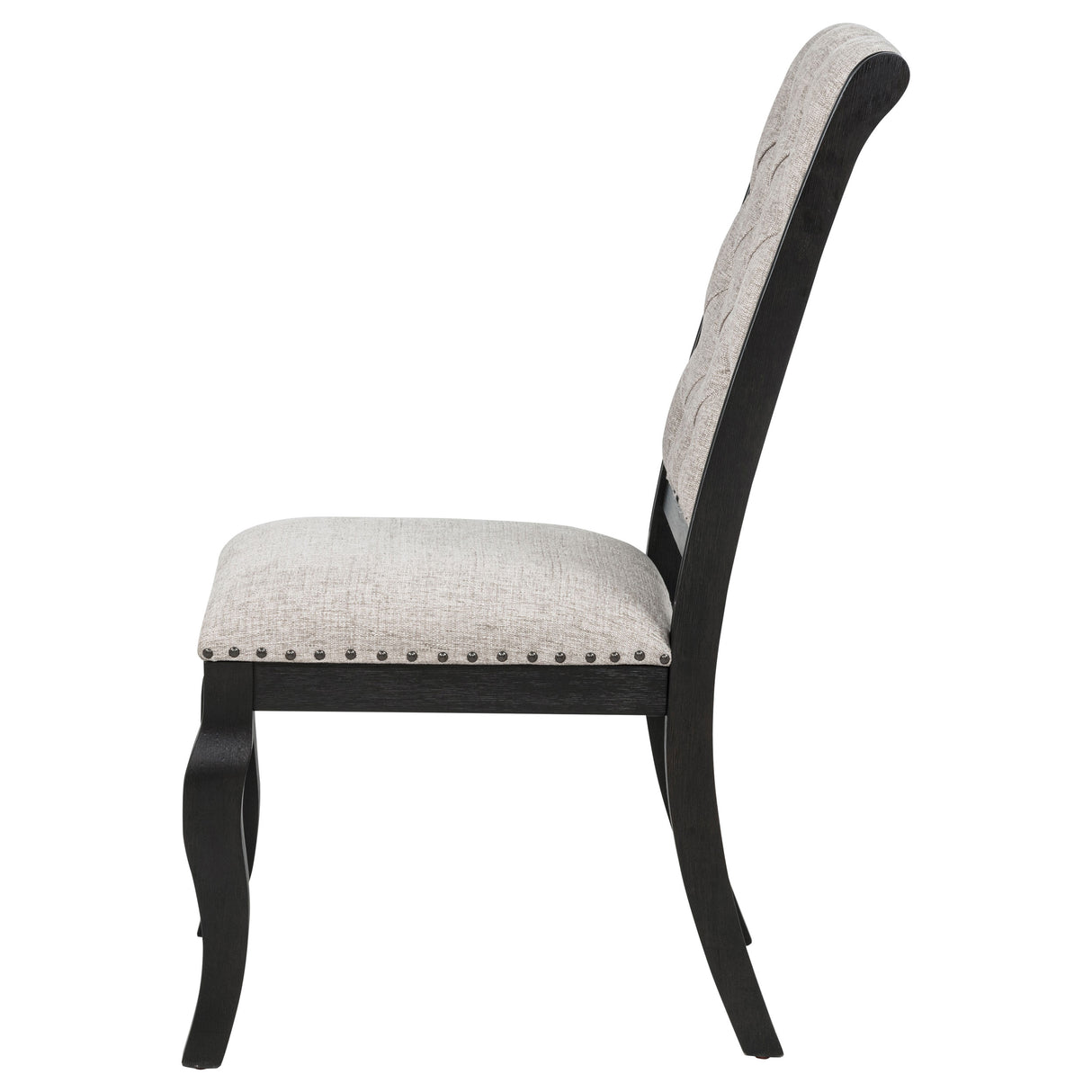 Phelps Tan Distressed Noir Upholstered Dining Side Chair (Set of 2) by Coaster at Eve Furniture