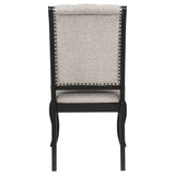 Phelps Tan Distressed Noir Upholstered Dining Side Chair (Set of 2) by Coaster at Eve Furniture