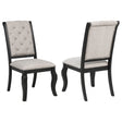 Phelps Tan Distressed Noir Upholstered Dining Side Chair (Set of 2) by Coaster at Eve Furniture