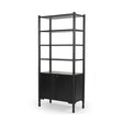 Phil Black Wood 2 Door 3 Shelves Open Shelving Unit by Mercana at Eve Furniture