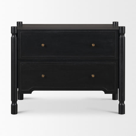 Phil Black Wood 2 Drawer Accent Cabinet by Mercana at Eve Furniture