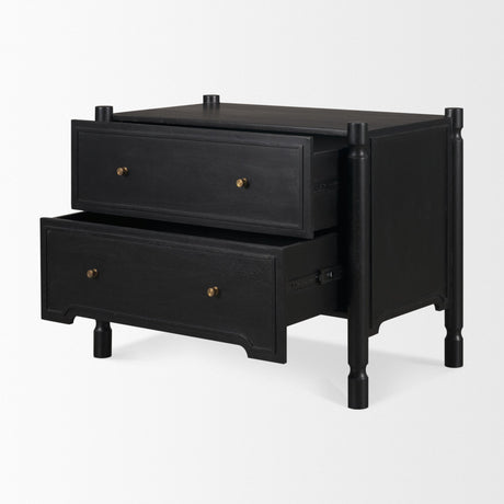 Phil Black Wood 2 Drawer Accent Cabinet by Mercana at Eve Furniture
