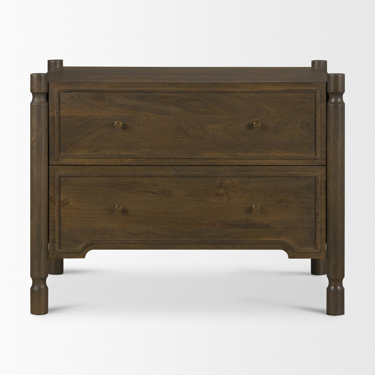 Phil Dark Brown Wood 2 Drawer Accent Cabinet by Mercana at Eve Furniture