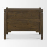 Phil Dark Brown Wood 2 Drawer Accent Cabinet by Mercana at Eve Furniture