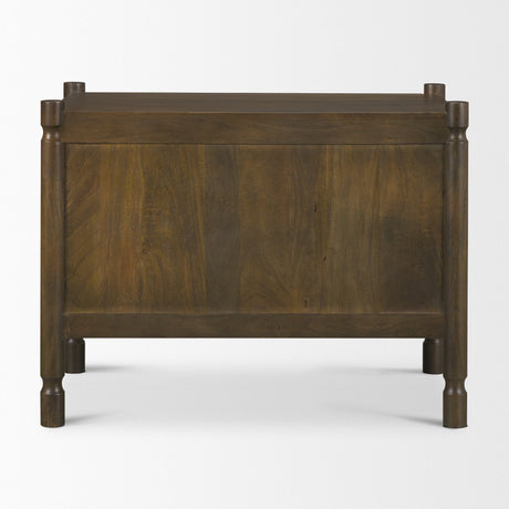 Phil Dark Brown Wood 2 Drawer Accent Cabinet by Mercana at Eve Furniture