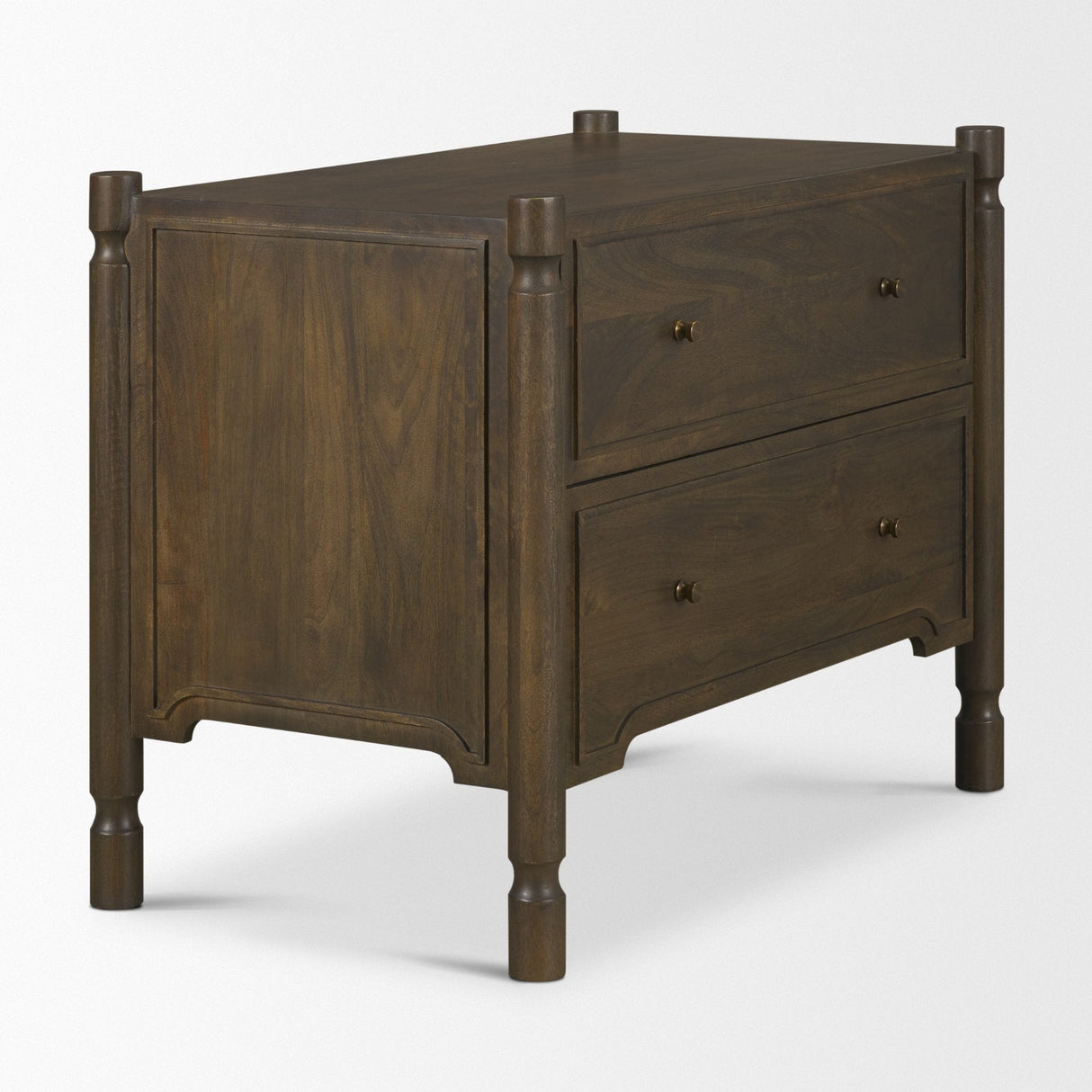 Phil Dark Brown Wood 2 Drawer Accent Cabinet by Mercana at Eve Furniture