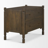 Phil Dark Brown Wood 2 Drawer Accent Cabinet by Mercana at Eve Furniture