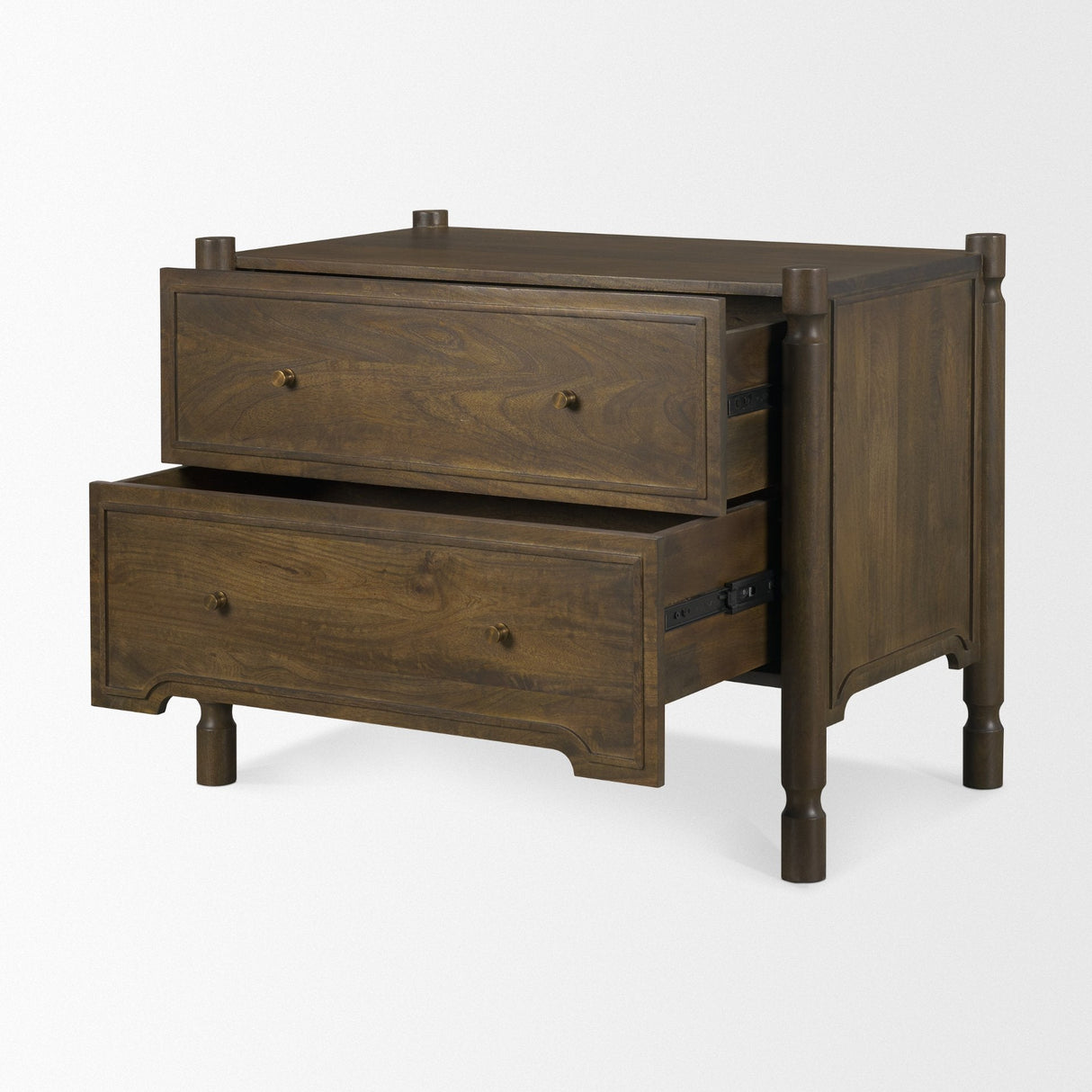 Phil Dark Brown Wood 2 Drawer Accent Cabinet by Mercana at Eve Furniture