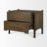 Phil Dark Brown Wood 2 Drawer Accent Cabinet by Mercana at Eve Furniture