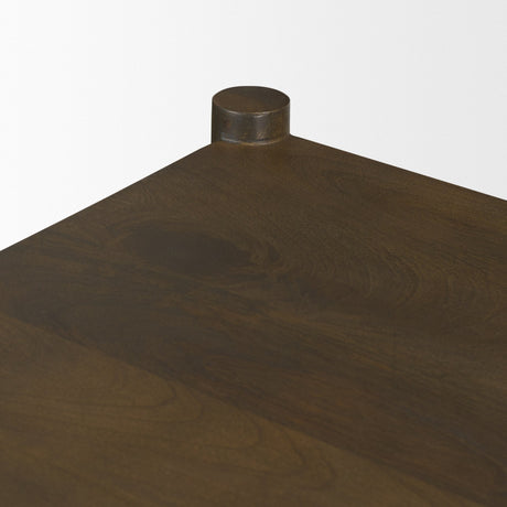 Phil Dark Brown Wood 2 Drawer Accent Cabinet by Mercana at Eve Furniture