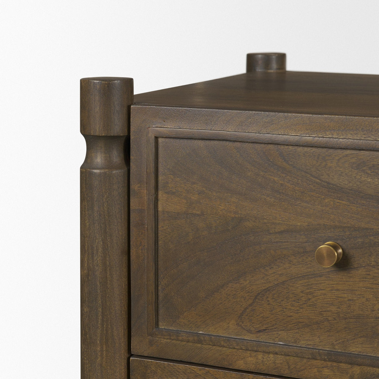 Phil Dark Brown Wood 2 Drawer Accent Cabinet by Mercana at Eve Furniture