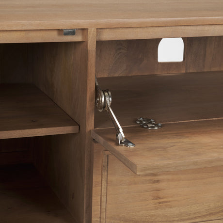 Phil Light Brown Wood 2 Door 1 Drawer w/ Pull Down Media Console by Mercana at Eve Furniture