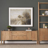 Phil Light Brown Wood 2 Door 1 Drawer w/ Pull Down Media Console by Mercana at Eve Furniture