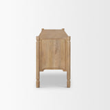 Phil Light Brown Wood 2 Door 1 Drawer w/ Pull Down Media Console by Mercana at Eve Furniture