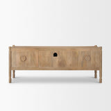Phil Light Brown Wood 2 Door 1 Drawer w/ Pull Down Media Console by Mercana at Eve Furniture