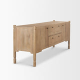 Phil Light Brown Wood 2 Door 1 Drawer w/ Pull Down Media Console by Mercana at Eve Furniture