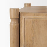 Phil Light Brown Wood 2 Door 1 Drawer w/ Pull Down Media Console by Mercana at Eve Furniture