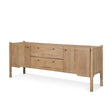 Phil Light Brown Wood 2 Door 1 Drawer w/ Pull Down Media Console by Mercana at Eve Furniture