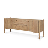 Phil Light Brown Wood 2 Door 1 Drawer w/ Pull Down Media Console by Mercana at Eve Furniture