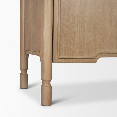Phil Light Brown Wood 2 Door 3 Drawer Closed Sideboard by Mercana at Eve Furniture