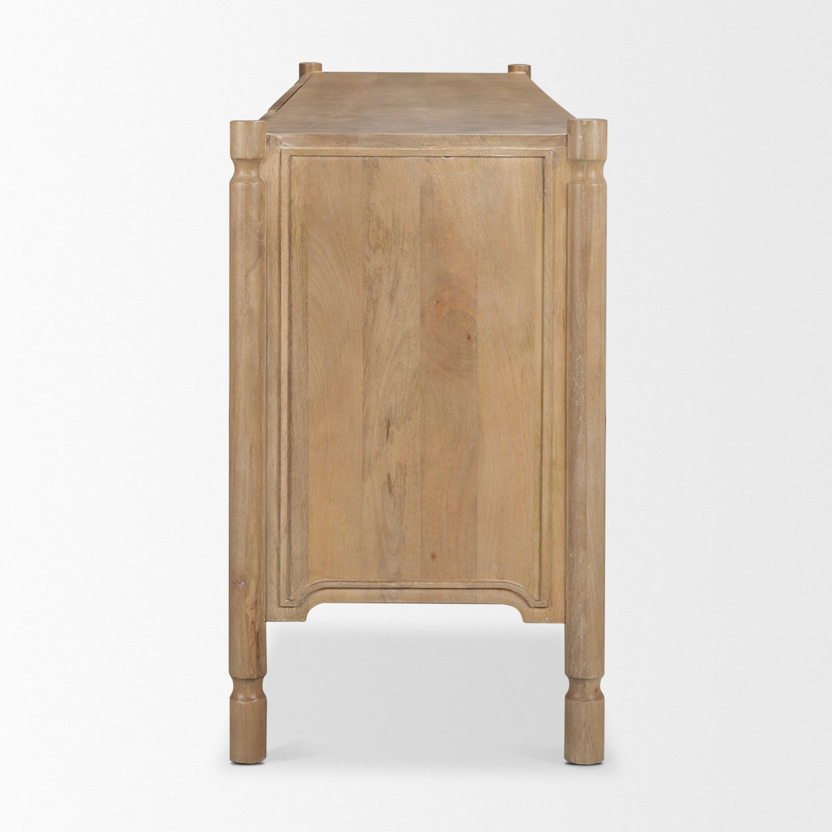 Phil Light Brown Wood 2 Door 3 Drawer Closed Sideboard by Mercana at Eve Furniture