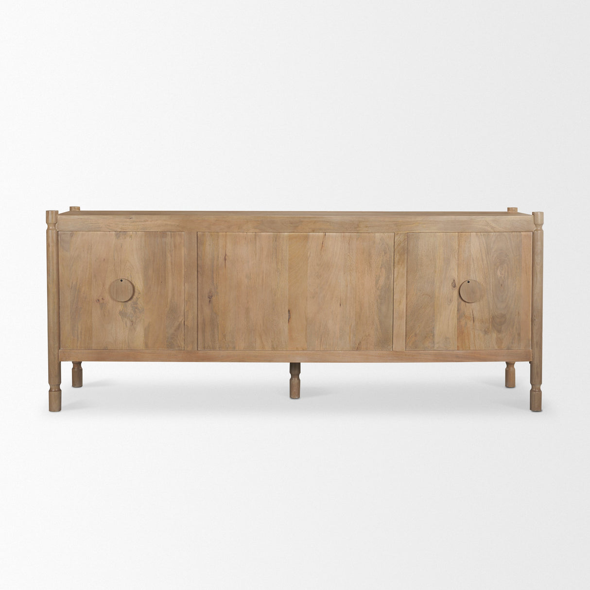 Phil Light Brown Wood 2 Door 3 Drawer Closed Sideboard by Mercana at Eve Furniture