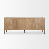 Phil Light Brown Wood 2 Door 3 Drawer Closed Sideboard by Mercana at Eve Furniture