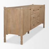 Phil Light Brown Wood 2 Door 3 Drawer Closed Sideboard by Mercana at Eve Furniture