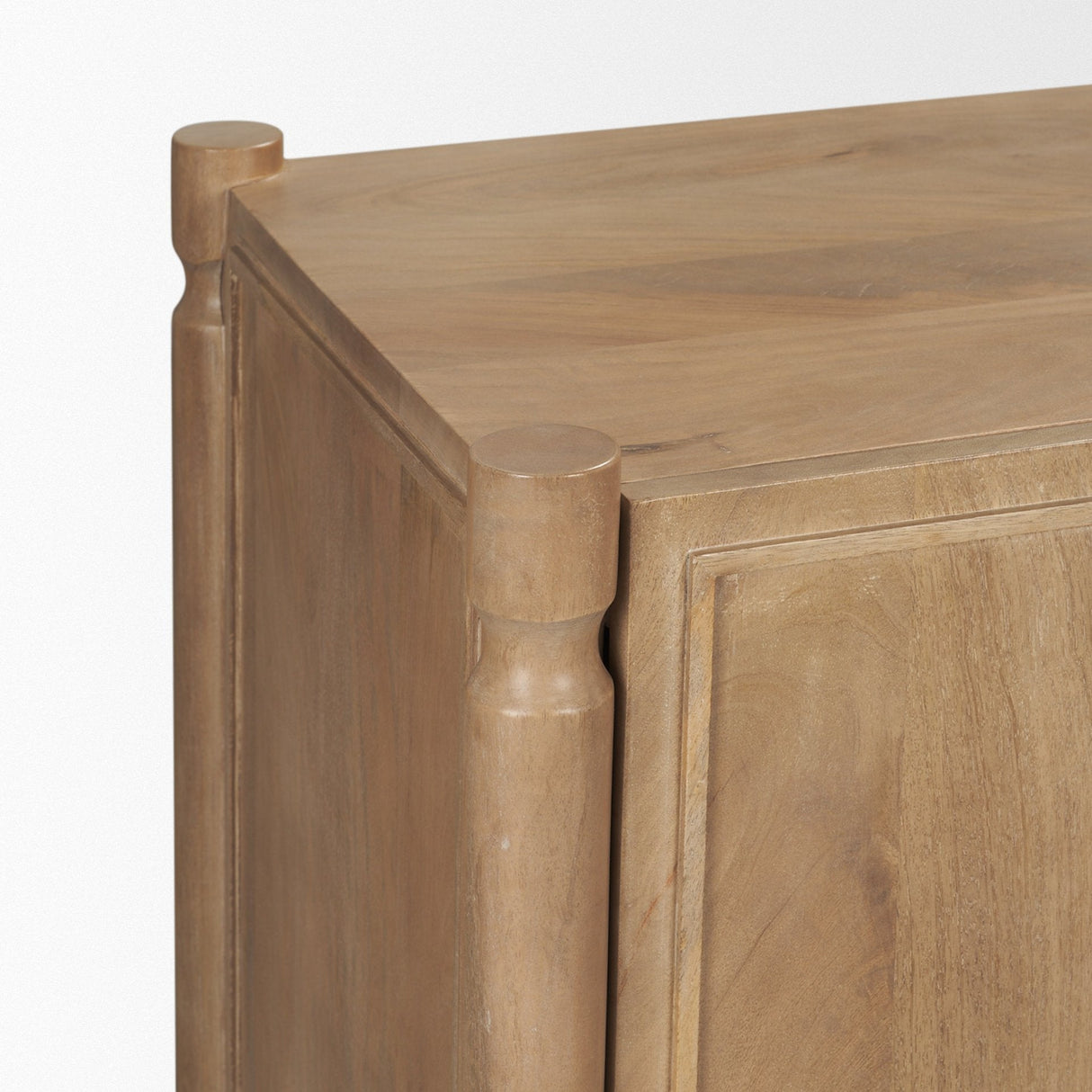 Phil Light Brown Wood 2 Door 3 Drawer Closed Sideboard by Mercana at Eve Furniture