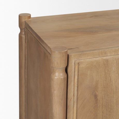 Phil Light Brown Wood 2 Door 3 Drawer Closed Sideboard by Mercana at Eve Furniture