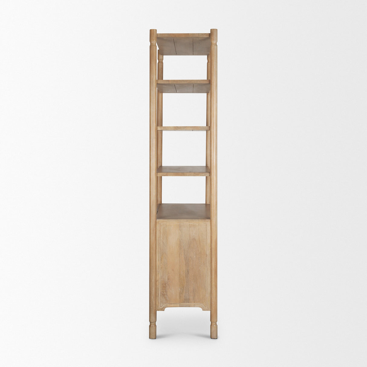Phil Light Brown Wood 2 Door 3 Shelves Open Shelving Unit by Mercana at Eve Furniture