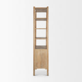 Phil Light Brown Wood 2 Door 3 Shelves Open Shelving Unit by Mercana at Eve Furniture