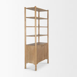 Phil Light Brown Wood 2 Door 3 Shelves Open Shelving Unit by Mercana at Eve Furniture