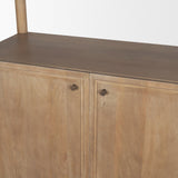 Phil Light Brown Wood 2 Door 3 Shelves Open Shelving Unit by Mercana at Eve Furniture