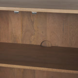 Phil Light Brown Wood 2 Door 3 Shelves Open Shelving Unit by Mercana at Eve Furniture