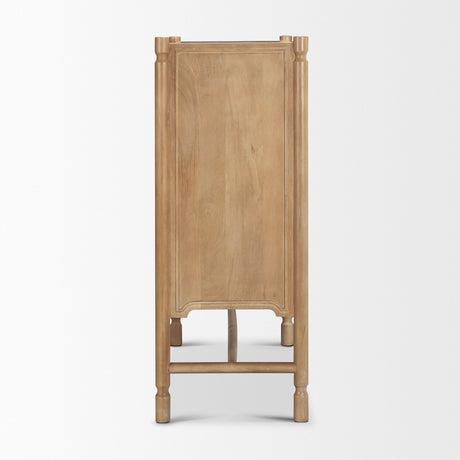 Phil Light Brown Wood 2 Door Bar Cabinet by Mercana at Eve Furniture