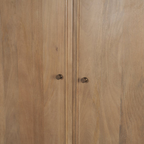 Phil Light Brown Wood 2 Door Bar Cabinet by Mercana at Eve Furniture