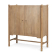 Phil Light Brown Wood 2 Door Bar Cabinet by Mercana at Eve Furniture