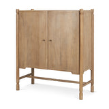 Phil Light Brown Wood 2 Door Bar Cabinet by Mercana at Eve Furniture