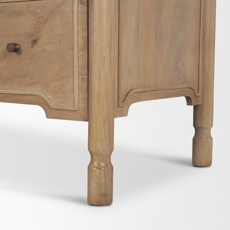Phil Light Brown Wood 2 Drawer Accent Cabinet by Mercana at Eve Furniture