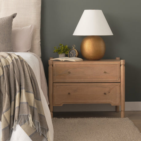 Phil Light Brown Wood 2 Drawer Accent Cabinet by Mercana at Eve Furniture