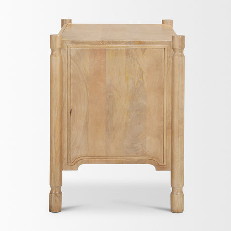 Phil Light Brown Wood 2 Drawer Accent Cabinet by Mercana at Eve Furniture