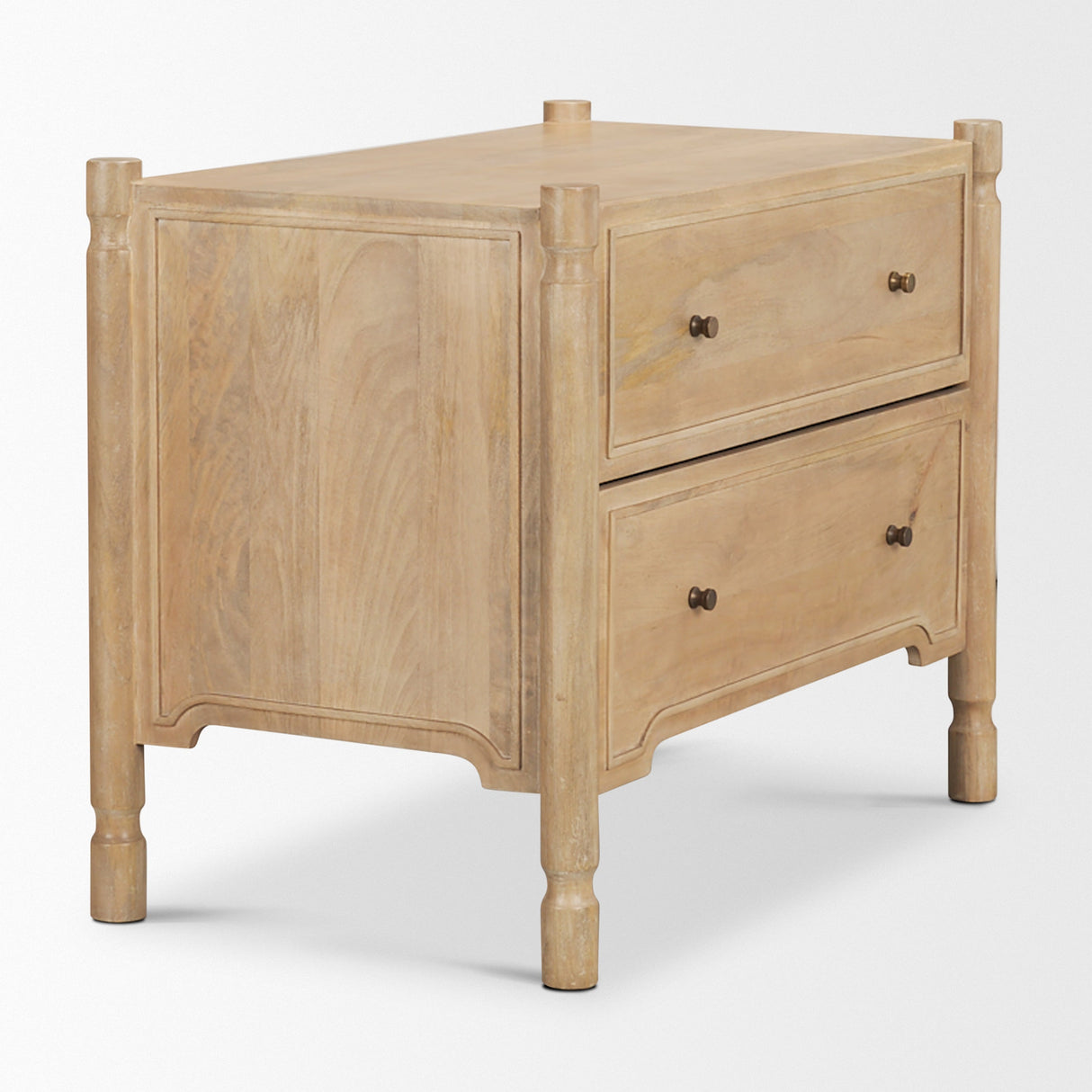 Phil Light Brown Wood 2 Drawer Accent Cabinet by Mercana at Eve Furniture