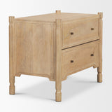 Phil Light Brown Wood 2 Drawer Accent Cabinet by Mercana at Eve Furniture