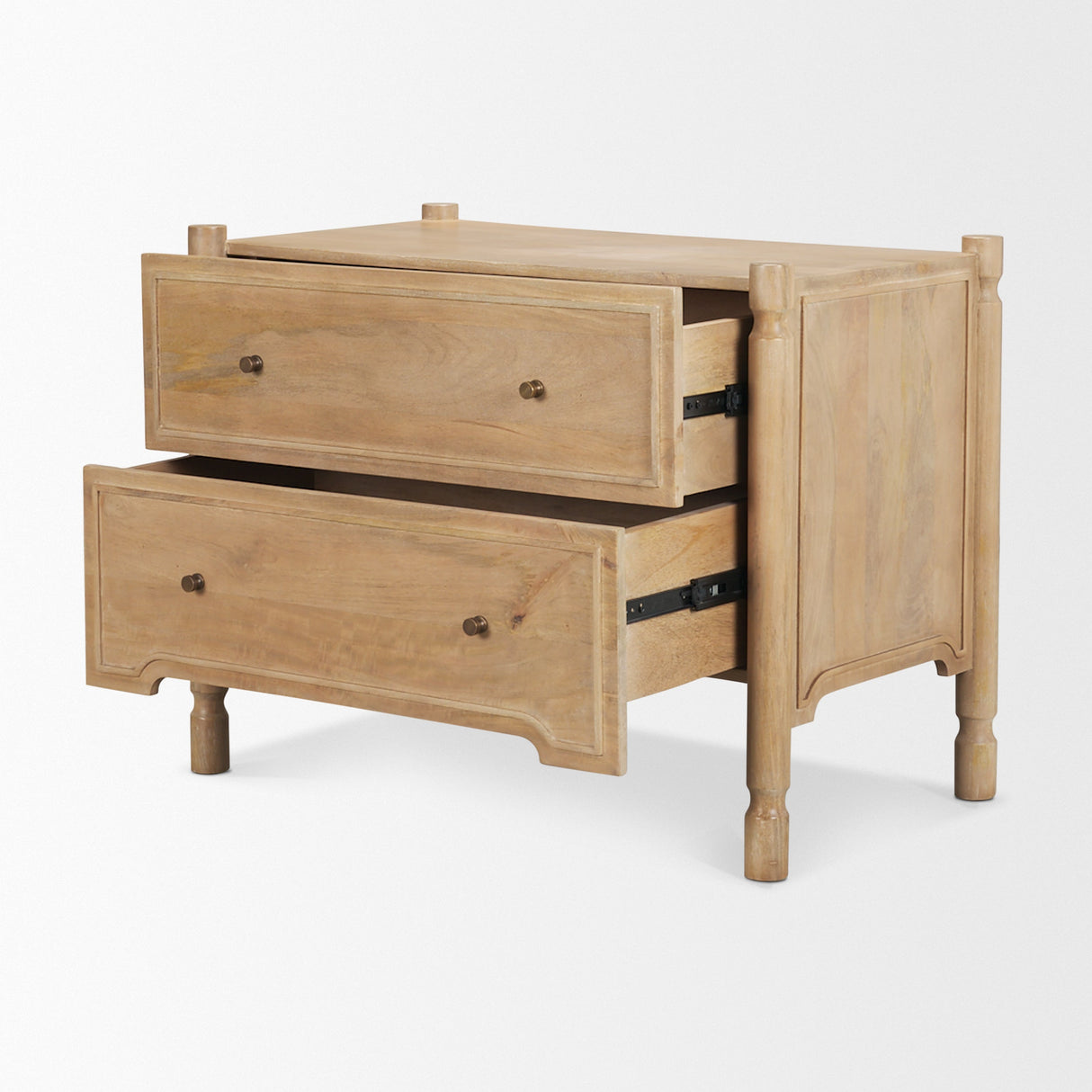 Phil Light Brown Wood 2 Drawer Accent Cabinet by Mercana at Eve Furniture