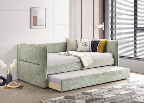 Philipa Light Green Daybed with Trundle by Crown Mark at Eve Furniture