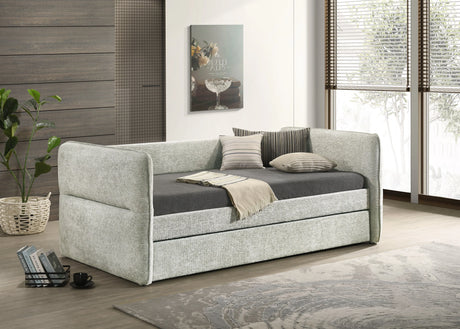 Philipa Light Grey Daybed with Trundle by Crown Mark at Eve Furniture